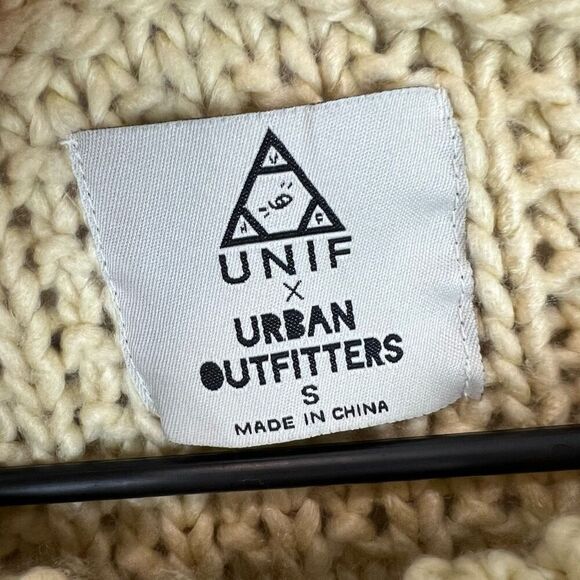UNIF x Urban Outfitters Women's Chunky Knit Pullover Sweater Beige S - Picture 6 of 7